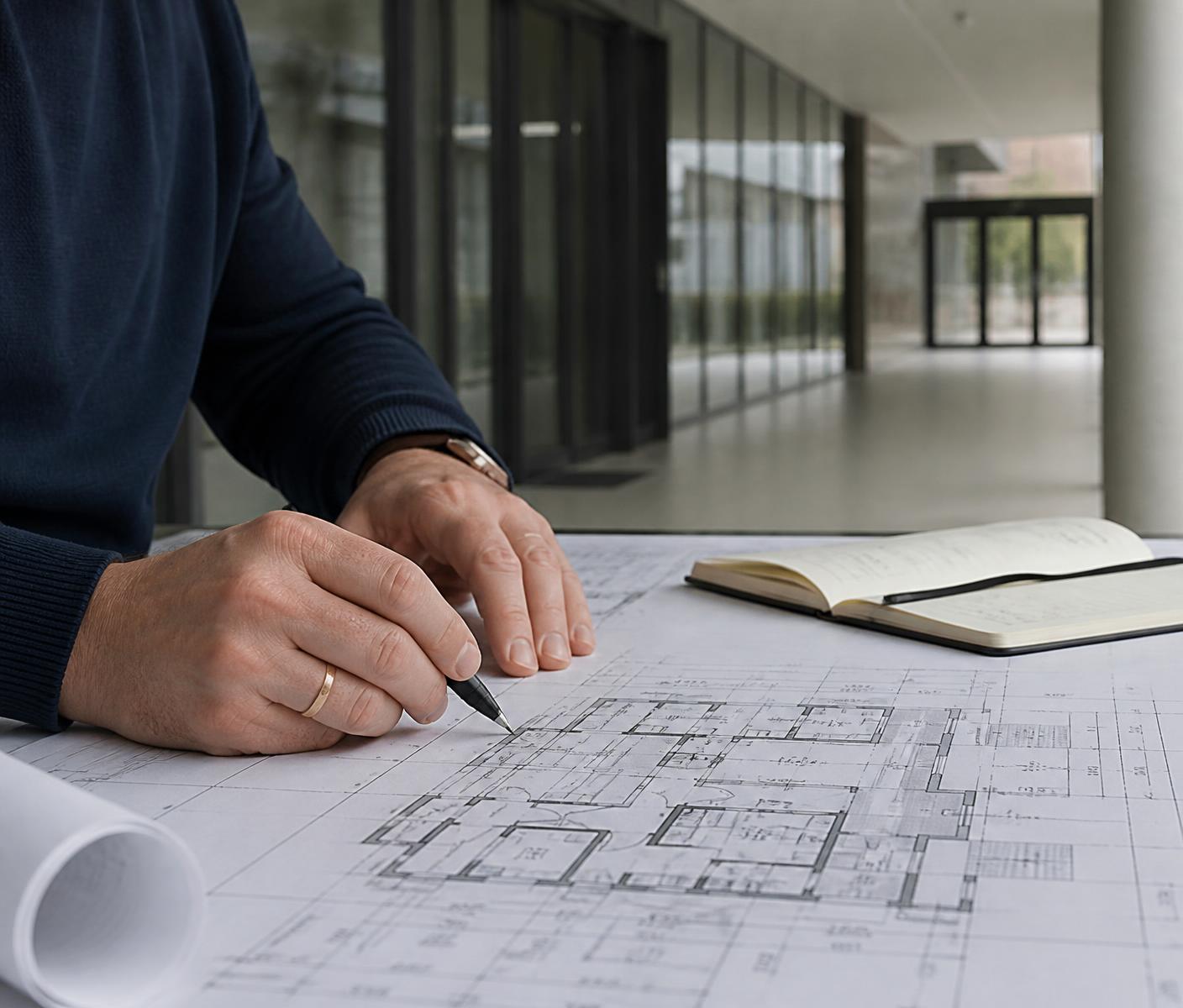 Bezpečnostní posouzení budovy – práce s půdorysem moderní administrativní budovy